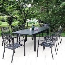 9 Piece Metal Outdoor Patio Dining Set