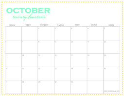October Editable Calendar 2015