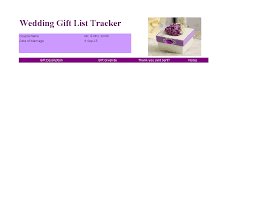 Wedding Gift List Tracker Templates At Allbusinesstemplates Com
