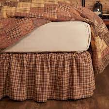 Creme Plaid Queen Bed Skirt
