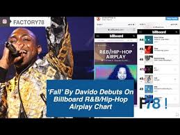 Fall By Davido Debuts On Billboard R B Hip Hop Airplay Chart