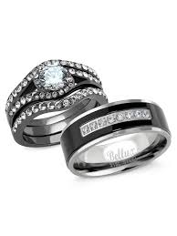 Dainty wedding rings for her. Bellux Style Couples Wedding Rings Set For Him And Her 1 Carat Engagement Wedding Rings With Matching Wedding Band Walmart Com Walmart Com