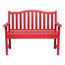 Chili Red Wood Outdoor Bench