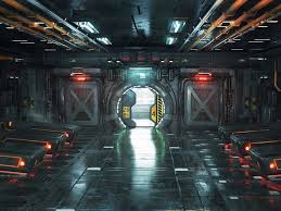 hd png corridor door sci fi art 4k
