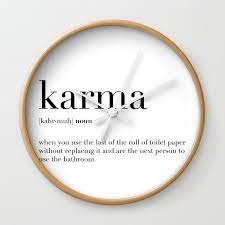 Karma Definition Wall Clock By White