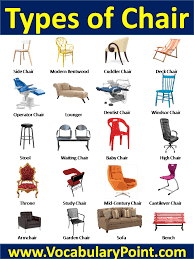 types of chairs with pictures and names