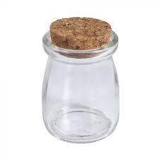 single 100ml small glass jar with cork