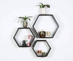 set of 3 hexagonal floating wall