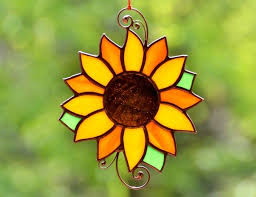 Stained Glass Sunflower Gift Window