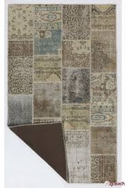 faded blue color patchwork rug