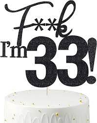 33 Birthday Cake Topper gambar png