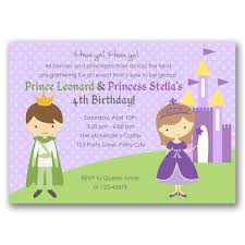 Purple Princess Prince Birthday Invitation
