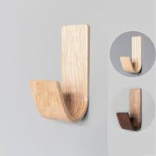 Adhesive Wooden Wall Hooks 1kg Hold
