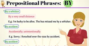 In the above example, the word 'from' is a preposition, 'the lady across the' is a modifier and 'street' is an object. 20 Popular Prepositional Phrases With By With Meaning And Examples Eslbuzz Learning English