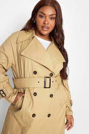 Yours Plus Size Beige Brown Trench Coat