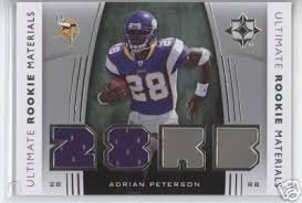 2007 sp chirography sample promo card # fab 4 (b17 peterson russel quinn johnson. Adrian Peterson Rookie Materials Card Minnesota Vikings 37802855