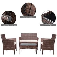 homall 4 pieces outdoor patio furniture