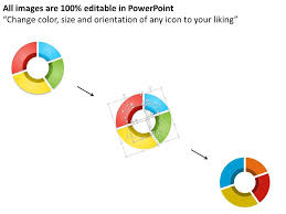 0115 Four Staged Pie Chart With Percentage Values Powerpoint
