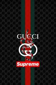 gucci supreme logo on a black