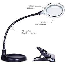 Black Magnifying 2 In 1 Led Desk Lamp