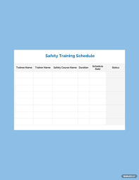 free training schedule word template
