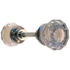 fluted glass door knob set in brushed