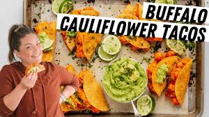 crispy buffalo cauliflower tacos