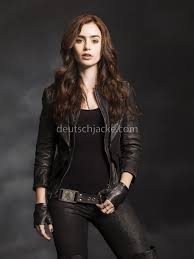 Clary Fray Mortal Instruments City Of Bones Lily Collins Leather Jacket