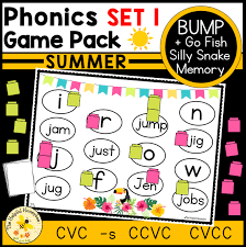 summer phonics games set 1 letters