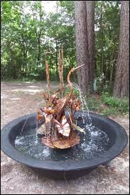 Copper Outdoor Fountain With Heron