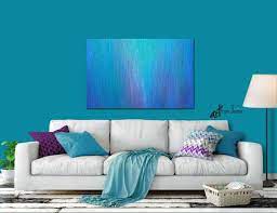 Abstract Wall Art Teal Purple Aqua