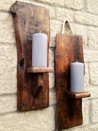 1 Wood Sconce Candle Holder Wall