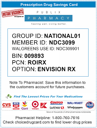Read card, write card, decoding card. Publix Pharmacy Discounts Choice Drug Card