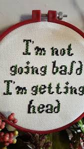 Item is an instant pdf download with four total pages. Inappropriate Cross Stitch I M Not Going Bald Etsy Cross Stitch Subversive Cross Stitch Stitch