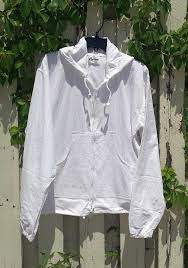 plain white zipper hood uni