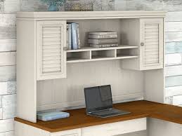 Hutch has cubbyhole storage and vertical storage compartments. Buy Antique White L Shaped Desk Hutch Fairview Online
