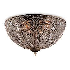 Lead Crystal With Dark Bronze Flush Mount Ceiling Fixture Bed Bath Beyond