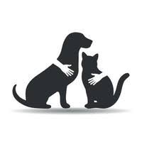 dog cat silhouette vector art icons