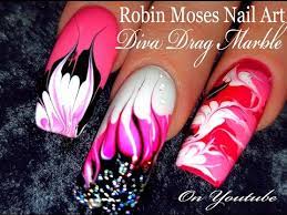 pink diva diy drag marble nail art