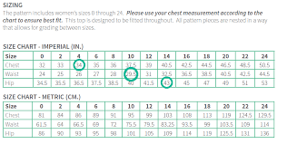 Sewing Pattern Size Chart Garments Arena