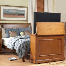 hidden tv lift cabinet honey oak 72009