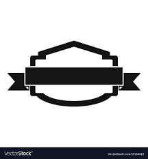 badge banner icon simple black style