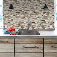 A tile backsplash is a great way to change the look and feel of your kitchen. Smart Tiles Muretto Durango Multi 10 20 In W X 9 10 In H Peel And Stick Decorative Mosaic Wall Tile Backsplash 4 Pack Sm1053 4 The Home Depot