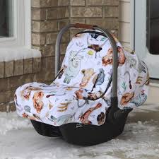 Baby Car Seat Cover Winter Farm Animals