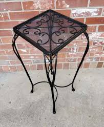 Vintage Patio Table Plant Stand Black