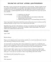 Sample Thank You Letter After Interview 8 Examples In Pdf