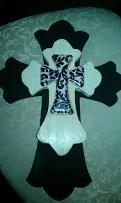 Black Antique White Wooden Wall Cross