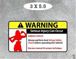 Warning Sticker Airbag Check Bra