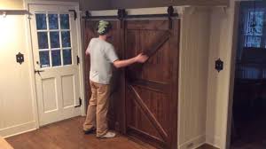 The fun part of installing a barn door is the barn kit. Single Track Bypass Barn Door System Youtube