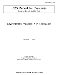 Environmental Protection New Approaches Everycrsreport Com